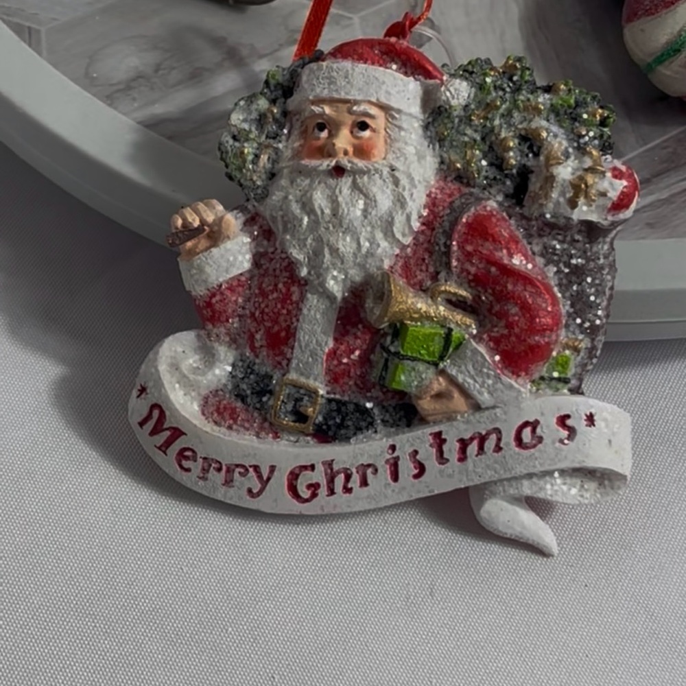 Hollister Red and White Holiday Ornaments